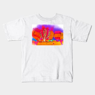 Hot Air Balloons In Subtle Abstract Kids T-Shirt